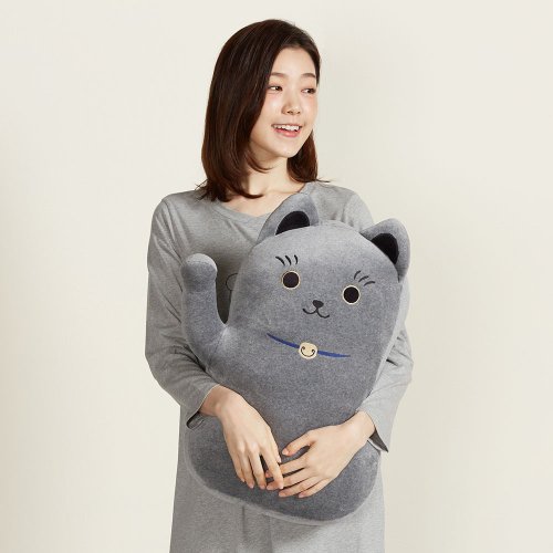 YVONNE COLLECTION以旺傢飾 招財貓抱枕-岩石灰