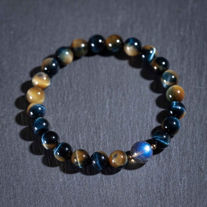 Yellow and Blue Tiger Eye, Labradorite , 14K Gold Filled Findings Bracelet - สร้อยข้อมือ - เครื่องประดับพลอย หลากหลายสี