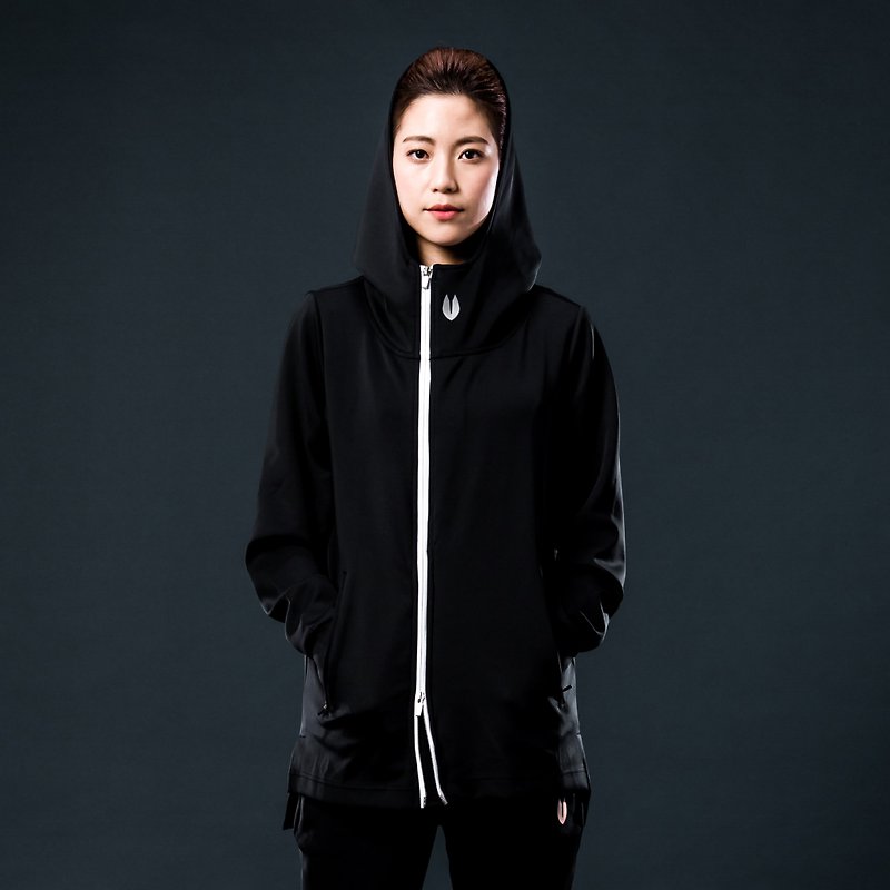 Freedom Airborne InstaDRY OL Instant Sleeve Hooded Jacket - Black - Women's Sportswear Tops - Polyester 