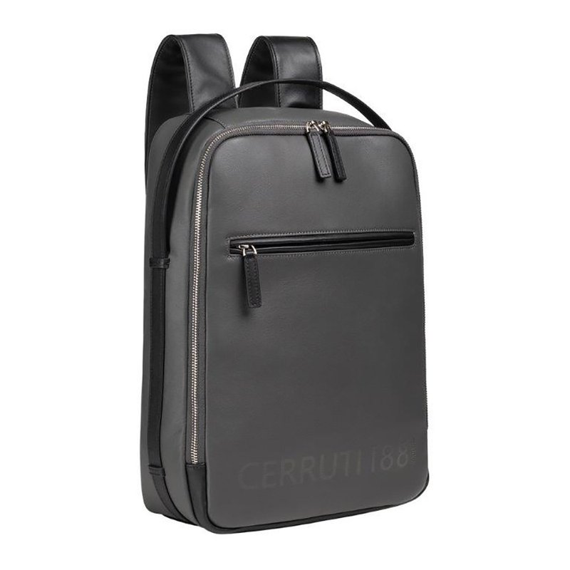 CERRUTI 1881 限量2折 義大利頂級小牛皮後背包 全新專櫃展示品 - 後背包/背包/書包 - 真皮 灰色