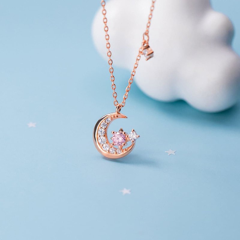 L'amour Romantic Pink Moon Necklace - Necklaces - Sterling Silver 