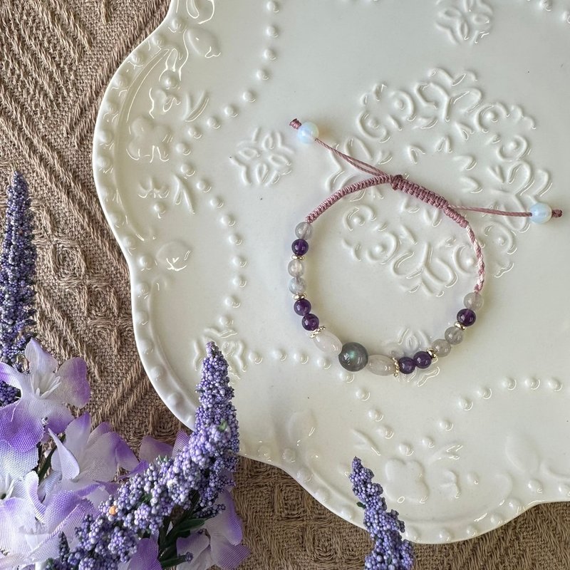 Purple simple amethyst braided bracelet - Bracelets - Crystal 