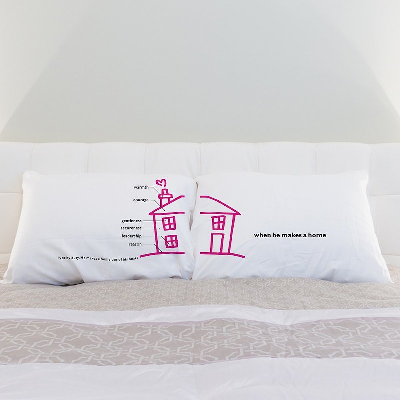When We Make a Home couple pillowcase by Humantouch