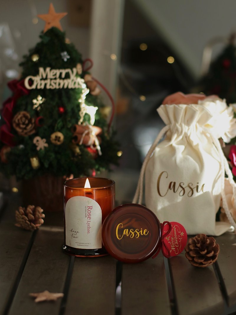 Christmas gift box/customized name/soy candle/birthday gift/Christmas gift/corporate gift - เทียน/เชิงเทียน - วัสดุอื่นๆ 