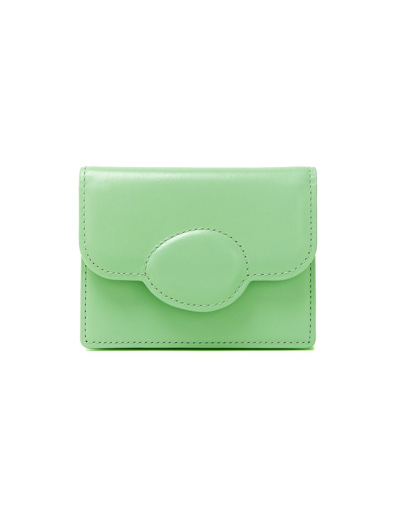 Pebble Card Wallet Melon (Italian Cow Leather) - ที่เก็บนามบัตร - หนังแท้ สีเขียว