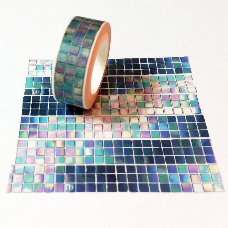 Sample Washi Tape Blue Glass Tiles - มาสกิ้งเทป - กระดาษ 