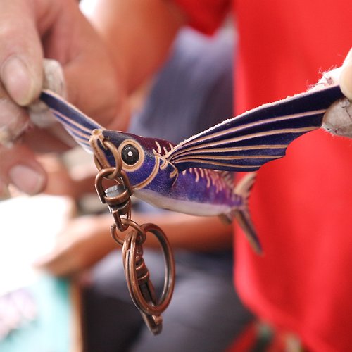 玩皮高手 蘭嶼-飛魚皮製鑰匙圈