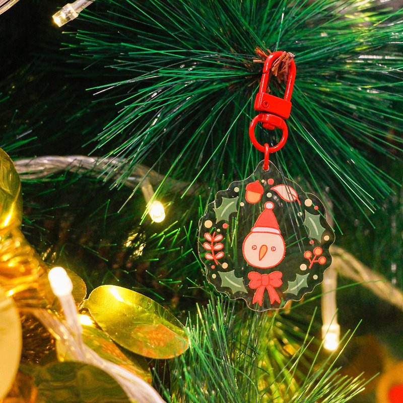 奇異鳥 聖誕節壓克力吊飾 聖誕花圈 聖誕樹球球 - 鑰匙圈/鎖匙扣 - 壓克力 多色
