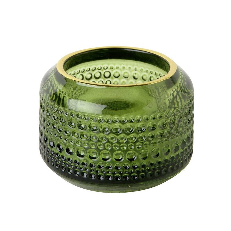 Germany IHR-Glass tea light holder-small round candle holder-green - เทียน/เชิงเทียน - แก้ว หลากหลายสี