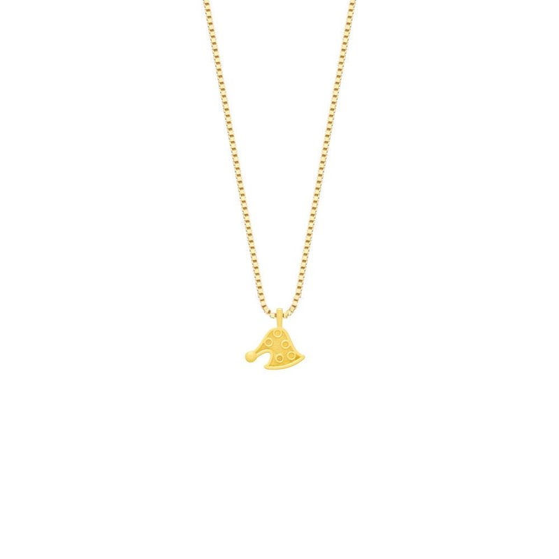 Treasure chest gold jewelry 9999 gold pure gold Christmas hat pendant necklace clavicle chain Christmas exchange gift - Necklaces - 24K Gold Gold