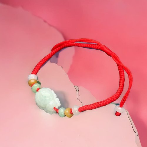 瓔珞珠寶盒 E.L.Jewelry Box 冰綠翡翠瓢蟲編織手鍊 | 天然緬甸A貨翡翠| 送禮