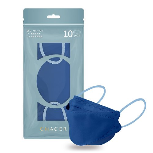 CHACER佳和口罩 成人M-韓版4D醫用口罩-都會湛藍(10片)