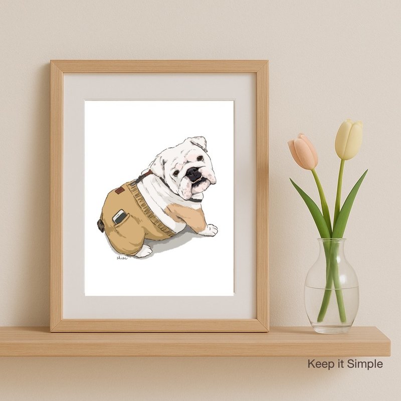 Custom Pet Portrait – One Pet, Name & a Meaningful Date - 電子似顏繪/繪畫/插畫 - 其他材質 