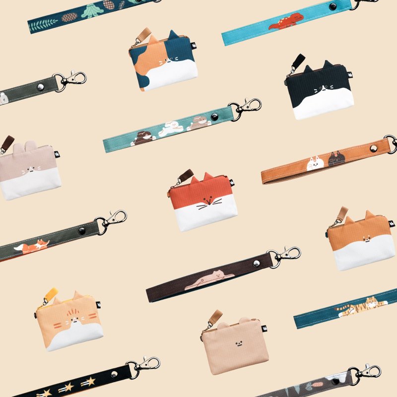 【聖誕禮物推薦】手繩零錢包優惠組: 零錢包+手繩+聖誕卡片 - 帽子 - 棉．麻 多色