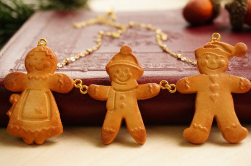 ジンジャーブレッドマン ネックレス クリスマスギフトボックス】クリスマスジンジャーブレッドマン