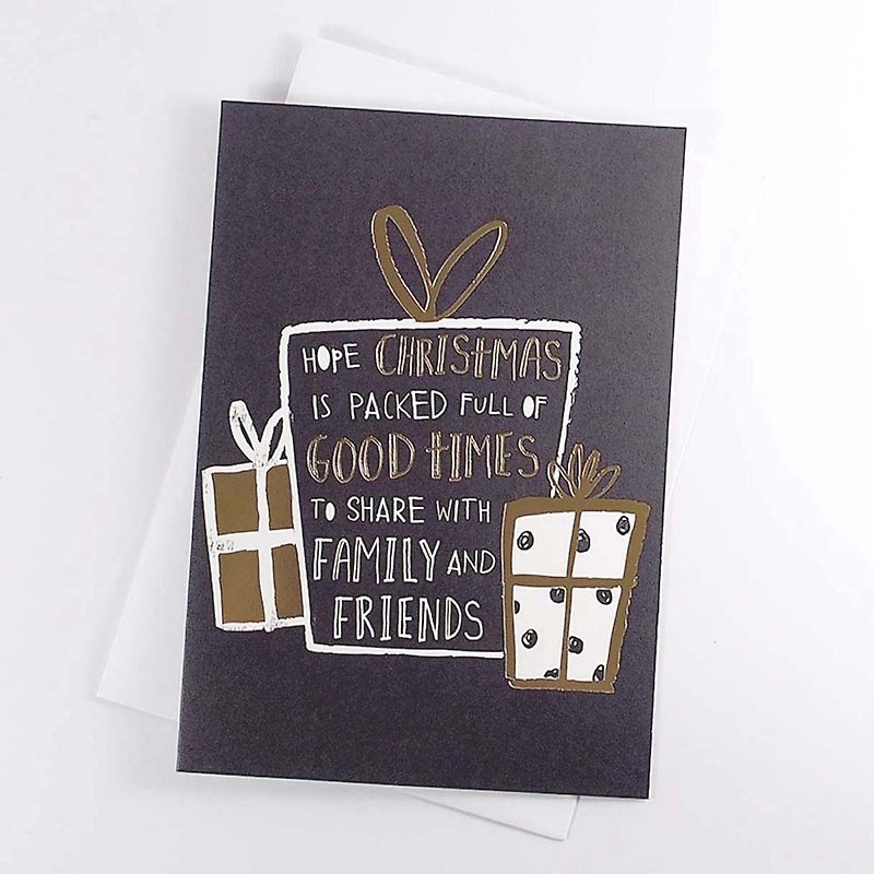 Shiny Gift Christmas Card at Night [Hallmark-Card Christmas Series] - การ์ด/โปสการ์ด - กระดาษ สีดำ