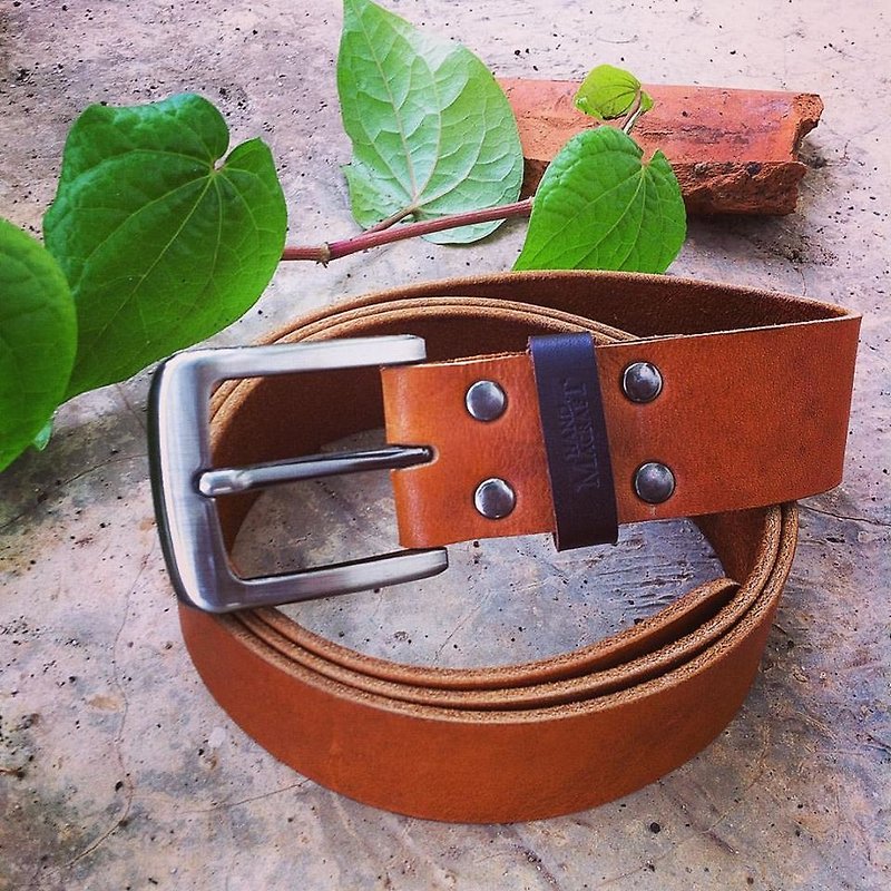 Men Belt (color brown) - Belts - Genuine Leather 