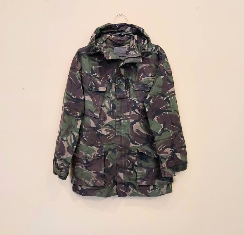 古着老件英國公發軍用 DPM叢林迷彩 立領防風 連帽大衣外套 6號款 - 男夾克/外套 - 其他材質 綠色