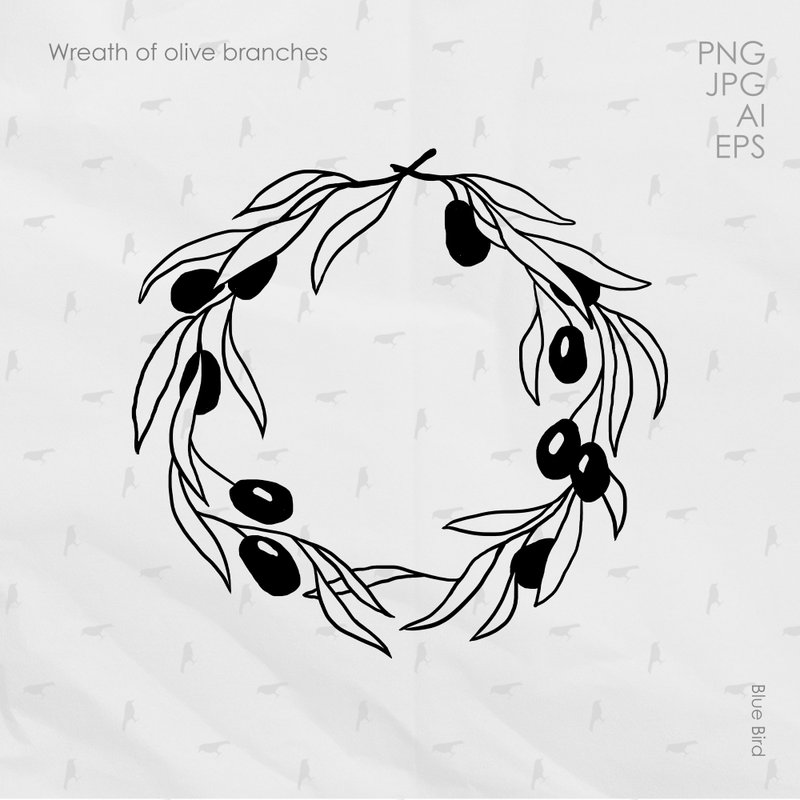 Wreath of olive branches. Electronic file - 其他數位設計 - 其他材質 