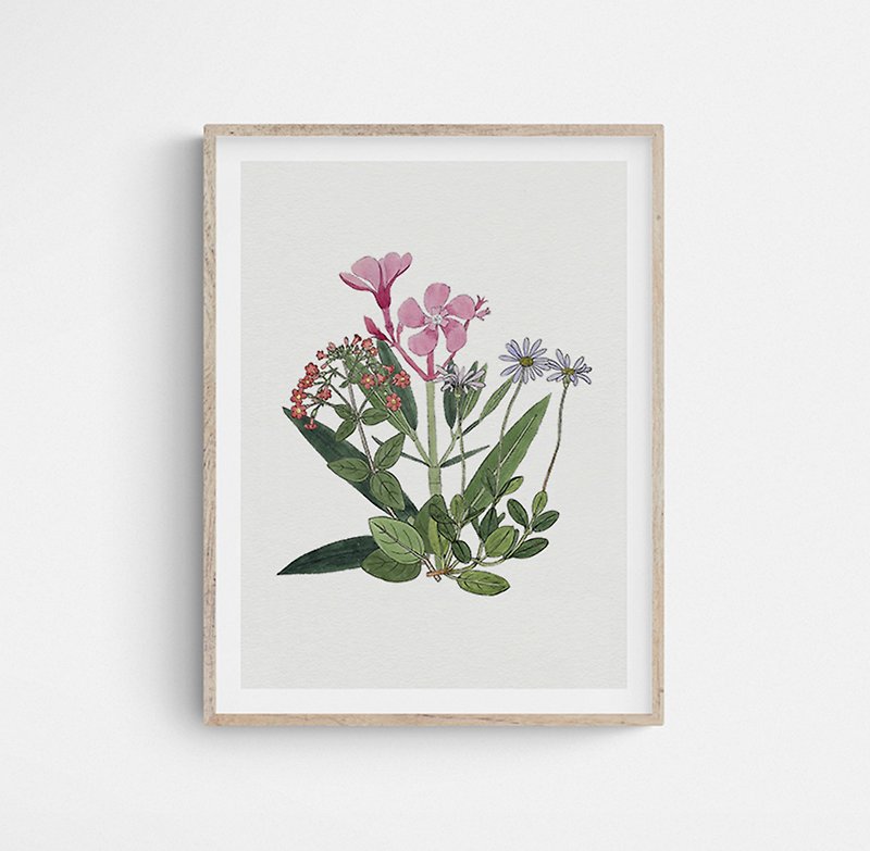 植物アートプリントポスターは家の装飾のための絵画を印刷します - ポスター・絵 - 紙 ピンク