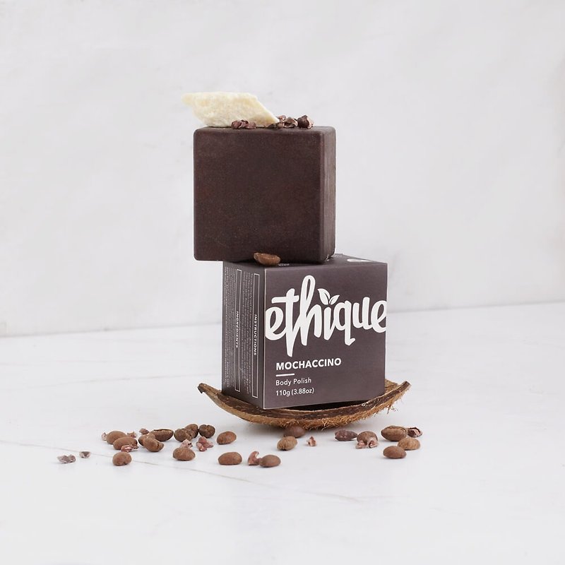 New Zealand Ethique Coco Mocha - Coffee, Pumice Scrub - ผลิตภัณฑ์บำรุงผิว/น้ำมันนวดผิวกาย - สารสกัดไม้ก๊อก สีนำ้ตาล