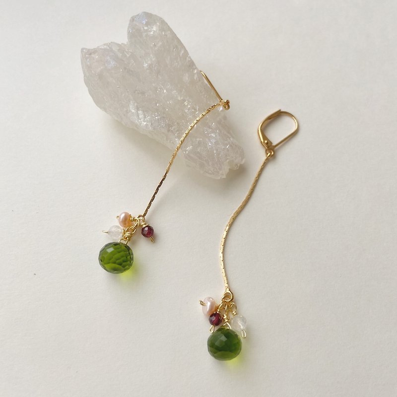 BB Green pine - Earrings & Clip-ons - Semi-Precious Stones 