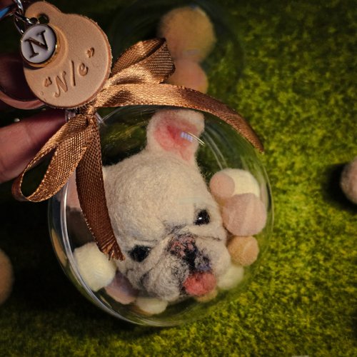羊毛フェルト フレンチブルドッグ キーホルダー 羊毛フェルト . . 動物キーホルダー フレンチブルドッグ . . #nswork