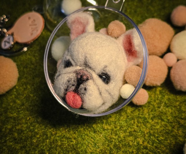 羊毛フェルト フレンチブルドッグ キーホルダー 羊毛フェルト . . 動物キーホルダー フレンチブルドッグ . . #nswork