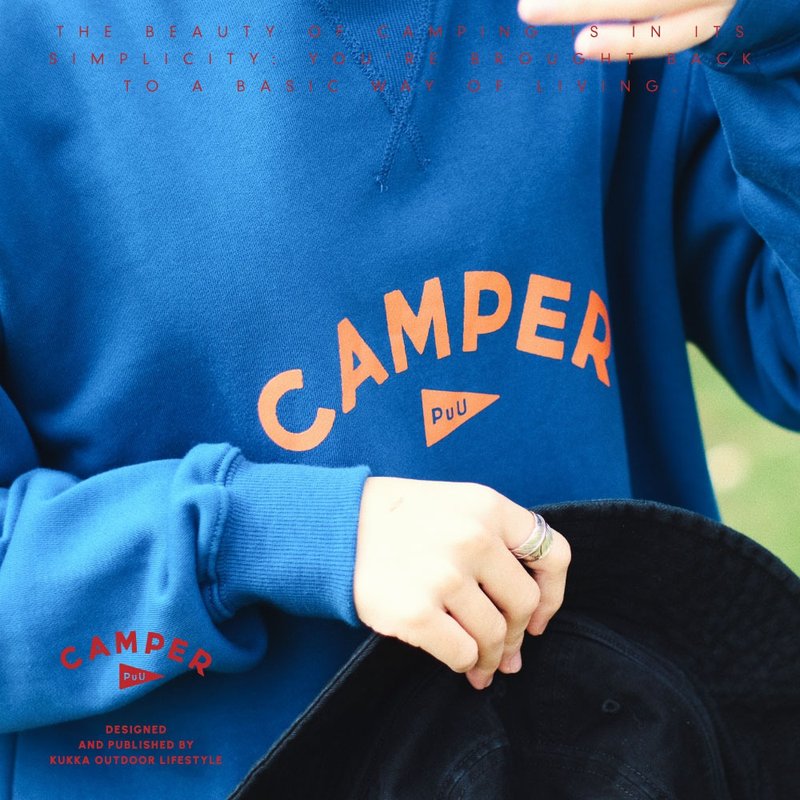 Camper Puu long-sleeved sweater camping mountaineering couple outfit - เสื้อฮู้ด - เส้นใยสังเคราะห์ 