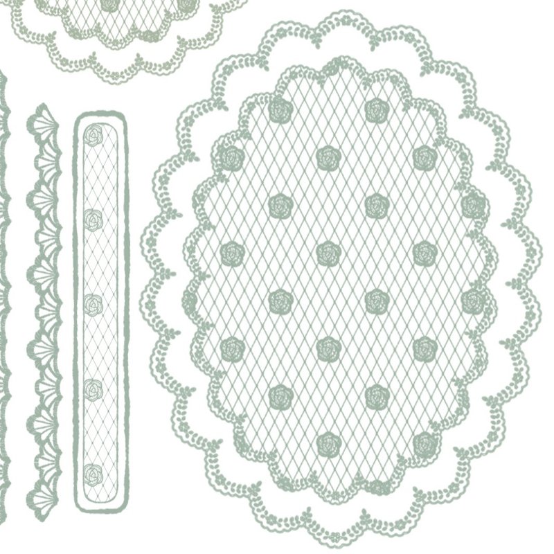 Cutie doily paper-shaped paper - 貼紙 - 紙 白色