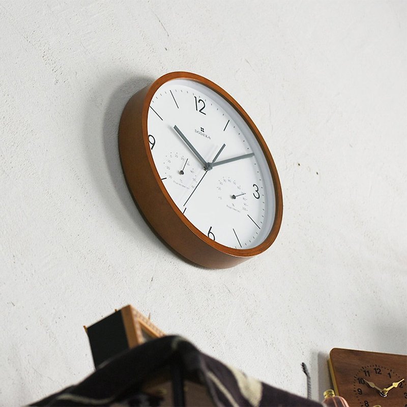 Dodeka- 馬卡龍溫 濕度計 靜音 時鐘 掛鐘(白) - 時鐘/鬧鐘 - 木頭 