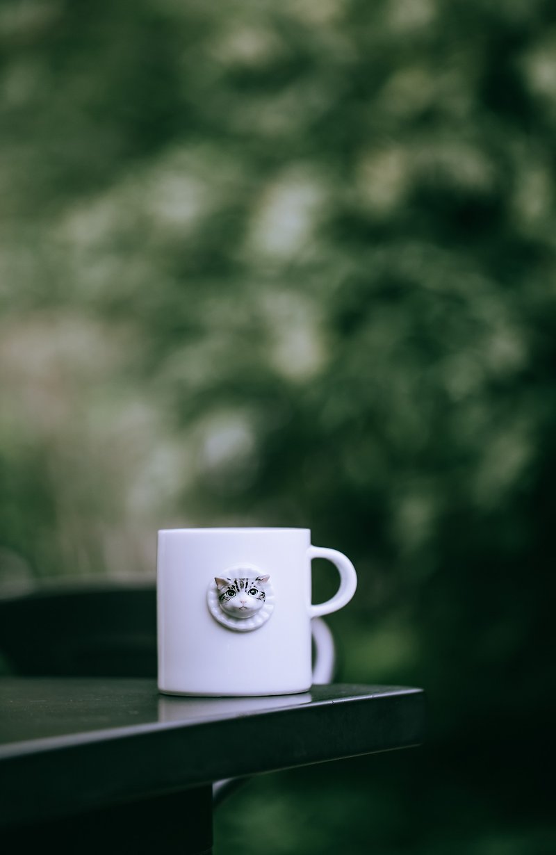 三浅陶社美短喵 mugs cute pet stereo animal coffee cup original ceramic gift - Cups - Porcelain 