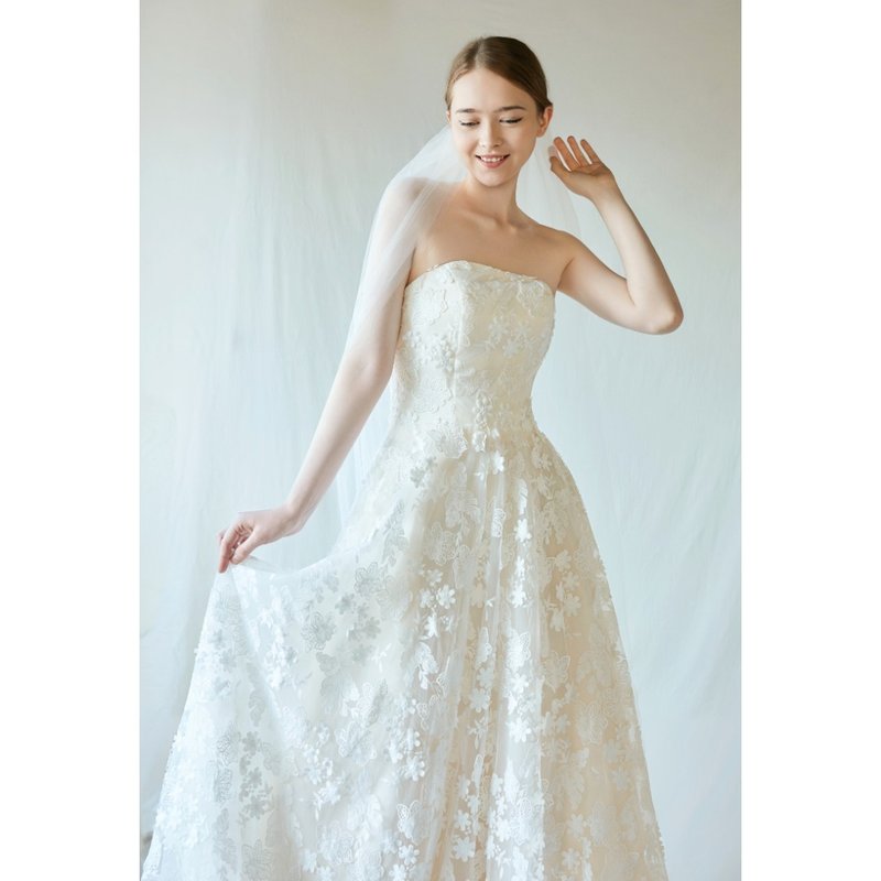 Dahlia Blanc獨家設計 蕾絲蓬裙婚紗 - 禮服/小禮服 - 其他材質 白色