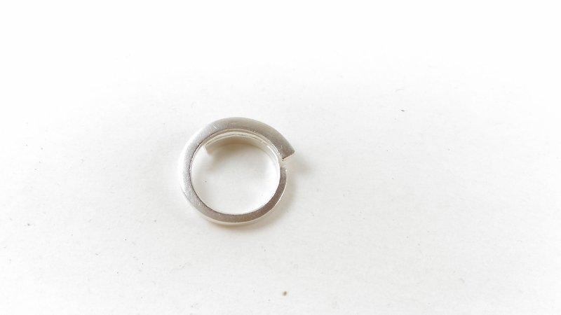 純銀戒指,幾何系列, 簡約, 手工銀飾 - 戒指 - 銀 白色
