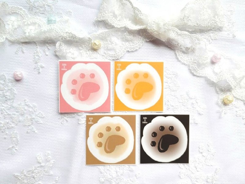 cat's foot Mix B gradation - cute Thompson sticker (hirin) - 貼紙 - 紙 多色