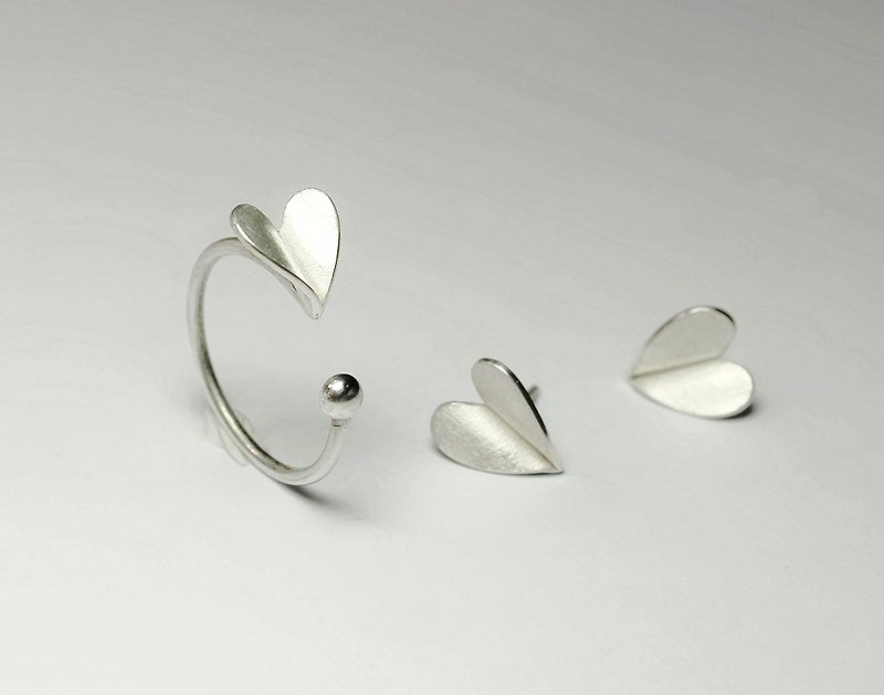 Love series combination | small love sterling silver ring + earrings pair