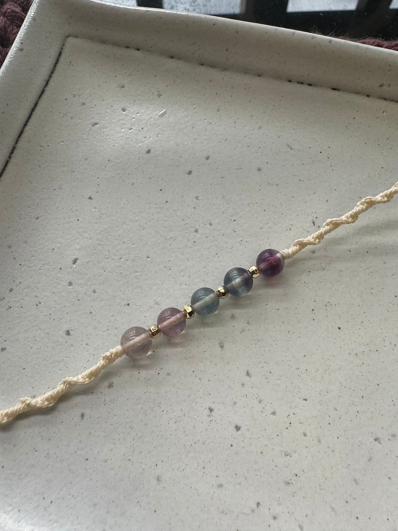 (Customized service) This is Neroli-Gradient Stone bracelet Wax thread bracelet crystal bracelet - Bracelets - Crystal Purple