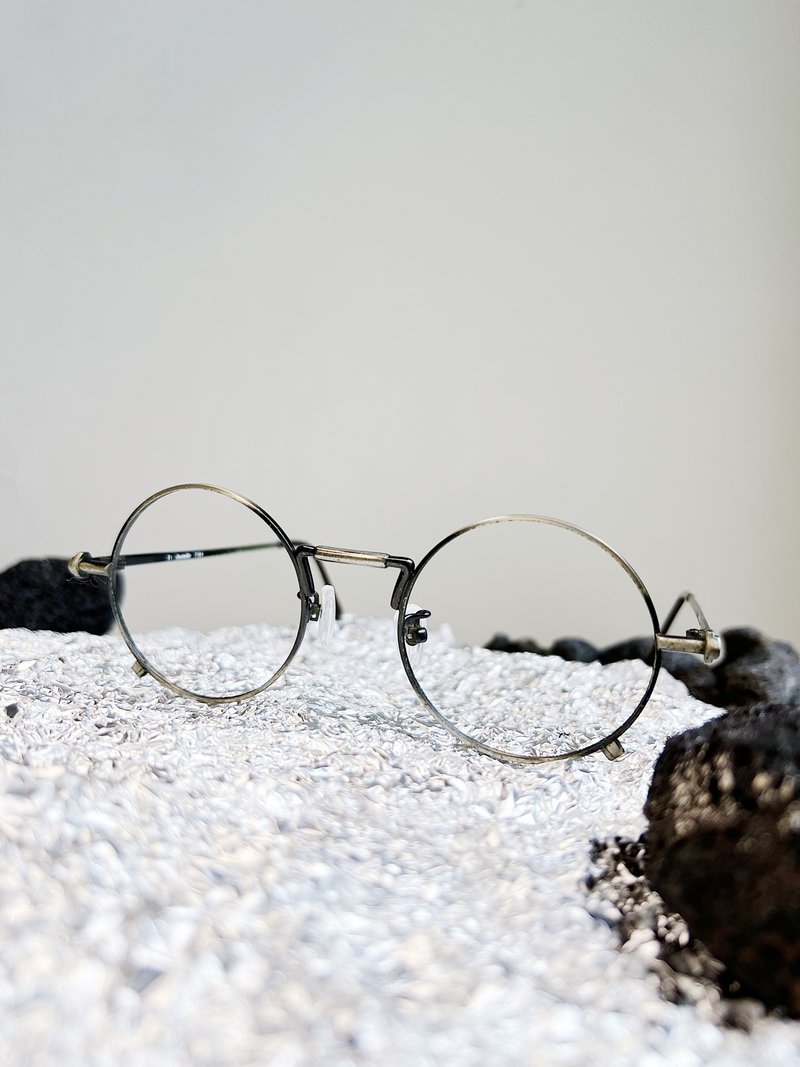 茶褐鎖點仿舊漸層銅質 金屬正圓框 眼鏡古董額縁めがね/glasses - 眼鏡/鏡框 - 其他金屬 咖啡色