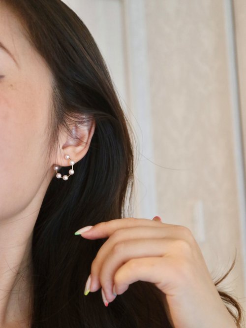 KOKO PEARL JEWELRY 日本直送 3.5mmAkoya珍珠耳環 滿天星 彩凜級珠光 18k金 海水珍珠