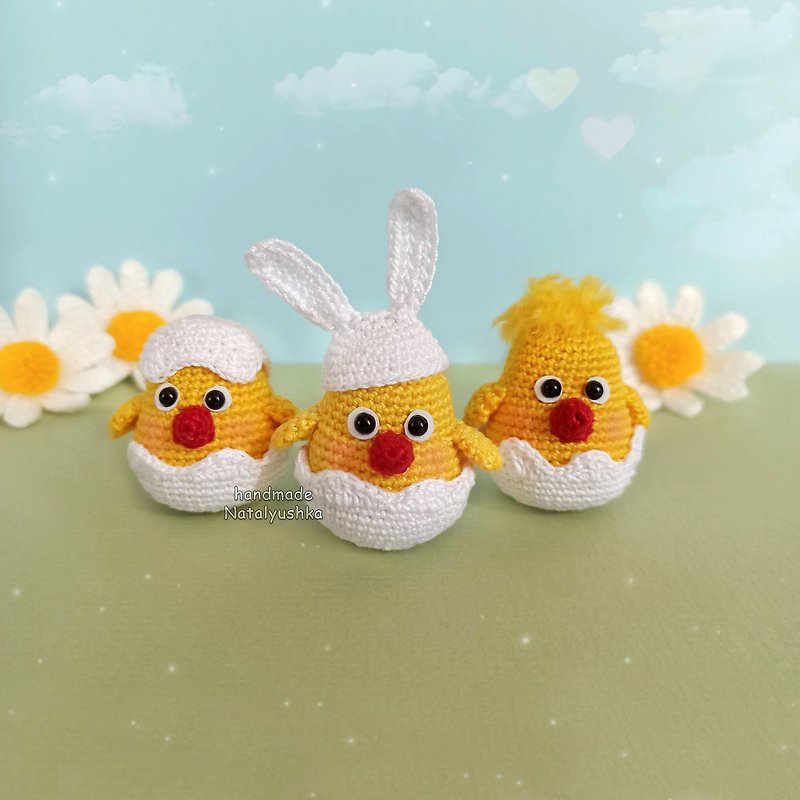 Little Chickens, Crochet toy Chickens, Easter decor, Easter favors, Kawaii. - 嬰幼兒玩具/毛公仔 - 棉．麻 黃色
