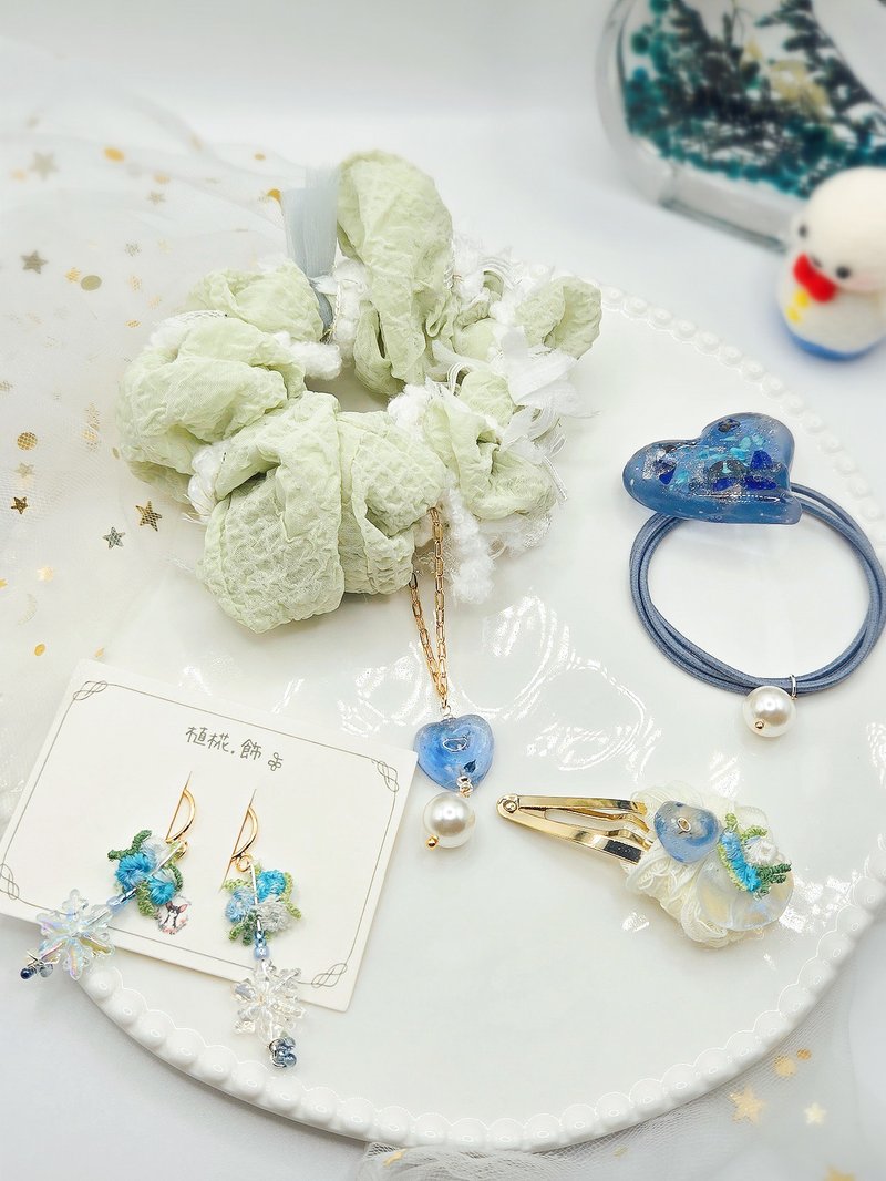 Snowflake Handmade Hair Tie Impression Hair Accessories | Zhihua | Niche Brand - เครื่องประดับผม - ผ้าไหม ขาว