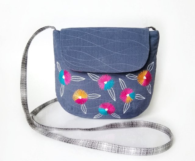 Small Embroidered Messenger Purses for Women - Handmade