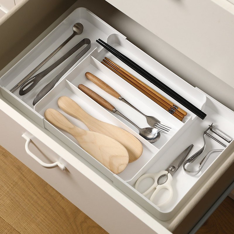 Japan Shoyama cabinet drawer with retractable partitioned storage box-3 into - กล่องเก็บของ - พลาสติก ขาว