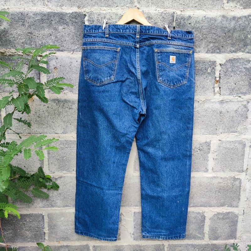 Vintage 90s Gap Denim Black Made in USA Baggy Fit - Men's Pants - Cotton & Hemp Blue