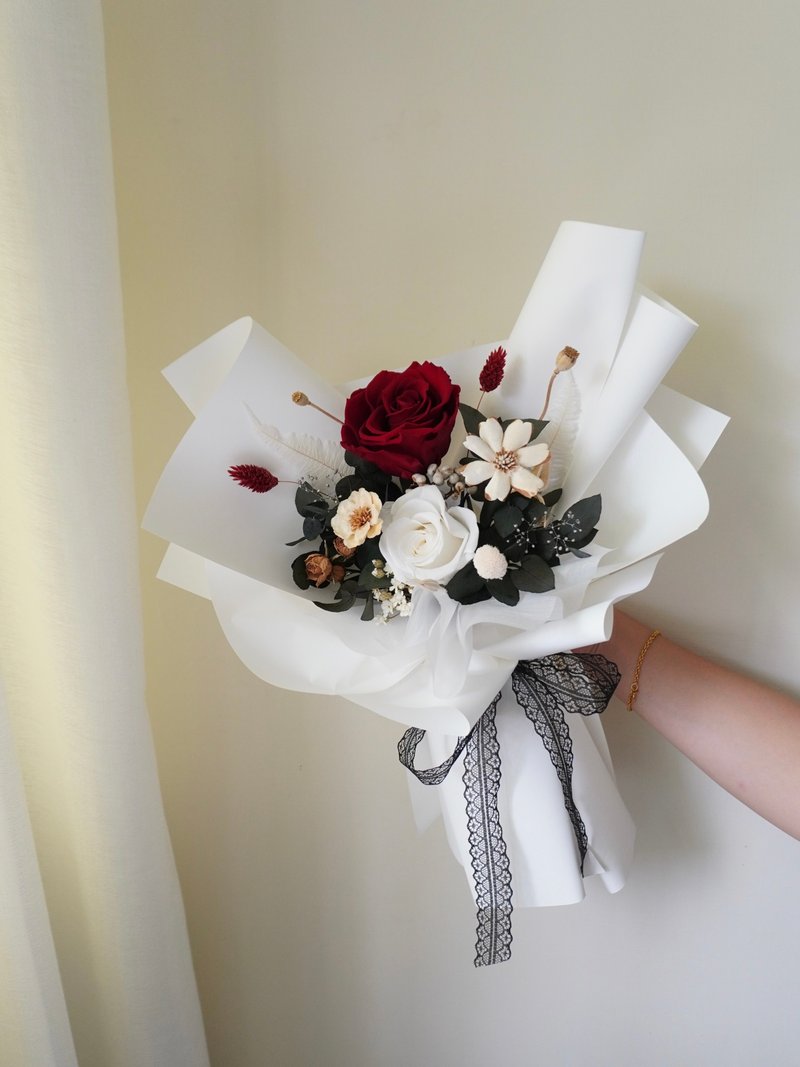 - The classic combination of love - everlasting flower bouquet, immortal flower bouquet, confession, birthday, anniversary, Valentine's Day - ช่อดอกไม้แห้ง - พืช/ดอกไม้ 