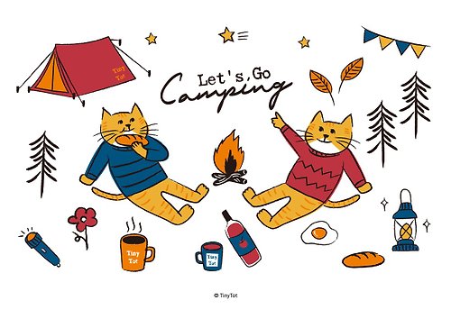 TinyTot Design Let's go camping | A4海報