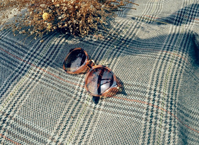 Sunglasses│Vintage Round Brown Frame│2is YovaC - แว่นกันแดด - โลหะ สีนำ้ตาล