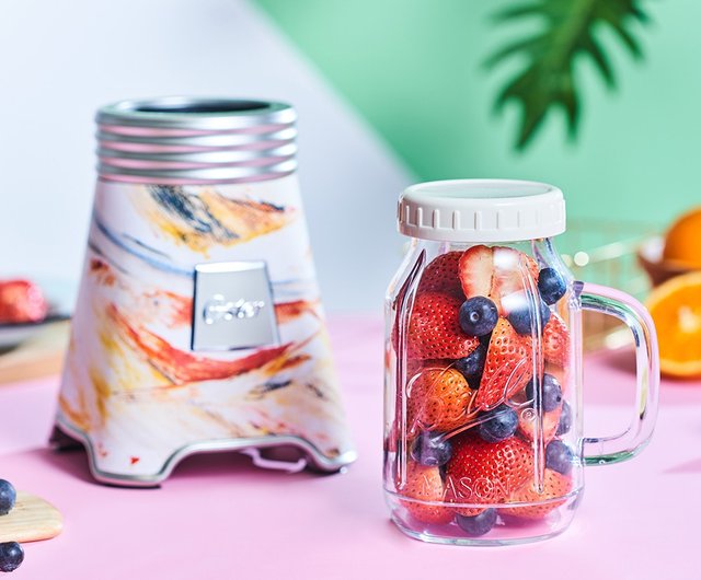 OSTER Ball Mason Jar with Fresh Bottle Juice Machine-Painted Blue