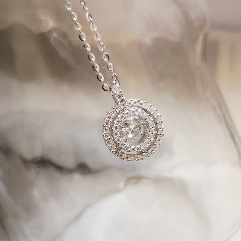 66 Moissanite Stone Suspended 925 Sterling Silver Necklace