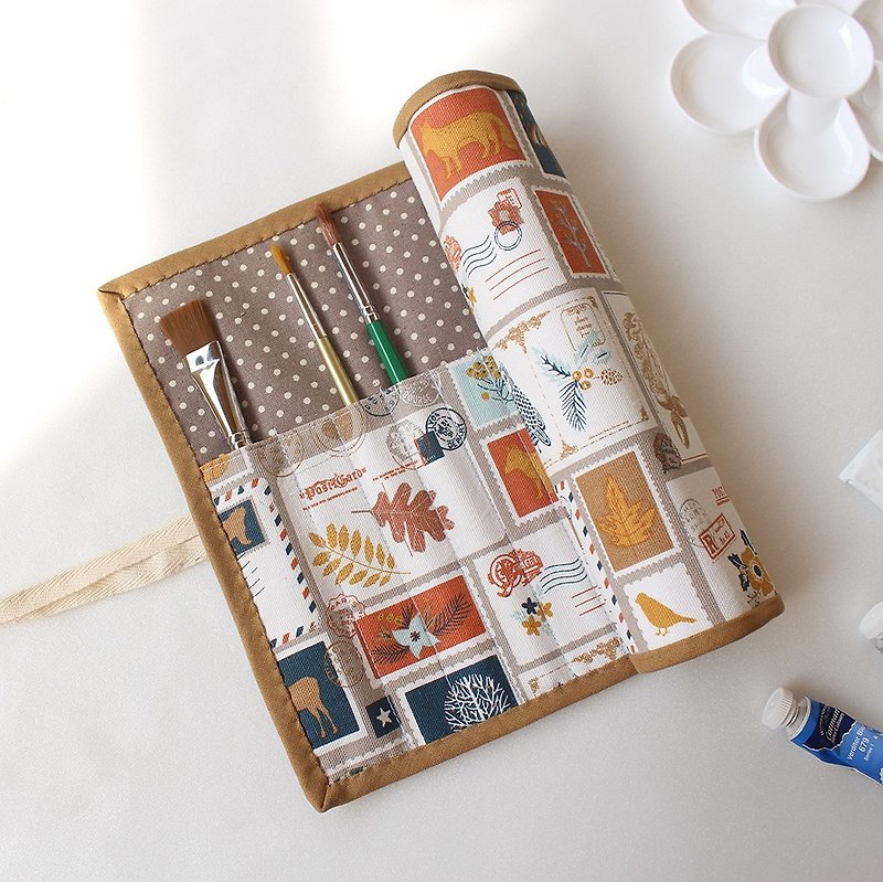 Psychedelic Mori travel painting bag / pencil bag tool storage bag piping 巻 ス ス ス watercolor cookware - Pencil Cases - Cotton & Hemp 